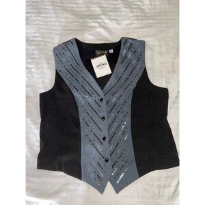 Wearable art Vest sequin mid section size small